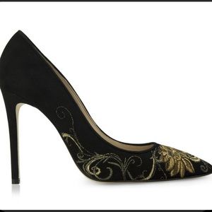 Tori Soudan Black and Gold Pumps